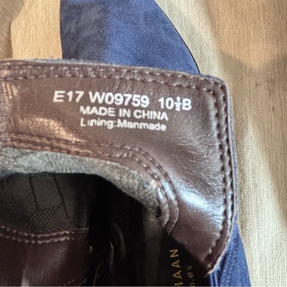 COLE HAAN Sz  10.5B Grand øs Suede Pull On Stacked Heel Almond Toe Ankle Boots - Picture 11 of 11